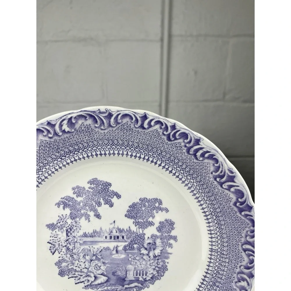 Antique Rorstrand Purple Transferware Lila Spet Plate Lilac Lace 9.5